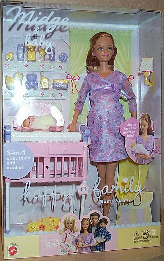 Barbie Midge Baby Happy Family Boneca grávida afro-americana 2002